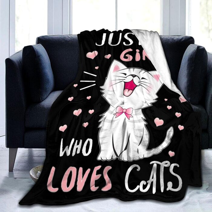 Плед для котолюбів з м'якого фланелю Kawaii, подарунок для жінок, дітей та дорослих, 152×127 см