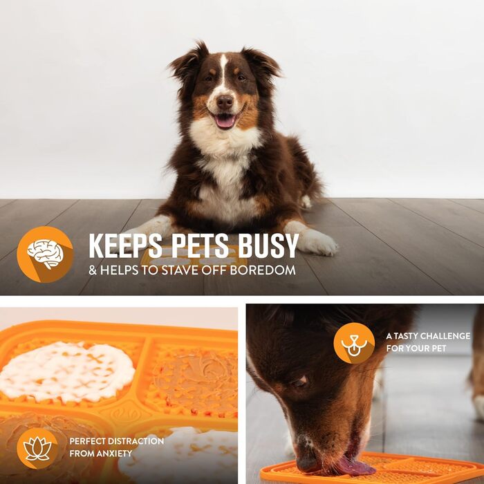 IQ-іграшка для собак та котів Hyper Pet: килимок-лежанка для повільного годування, пазл-лежанка, оранжевий, великий розмір