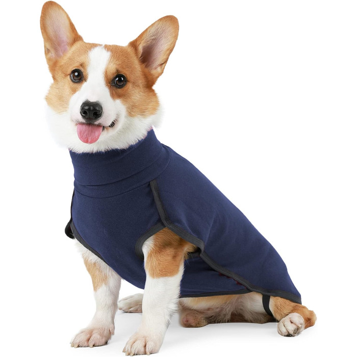 Світшот для собак Heywean з флісу, теплий пуловер для маленьких та середніх собак, зимовий одяг для дому та вулиці, M (упаковка з 1), темно-синій