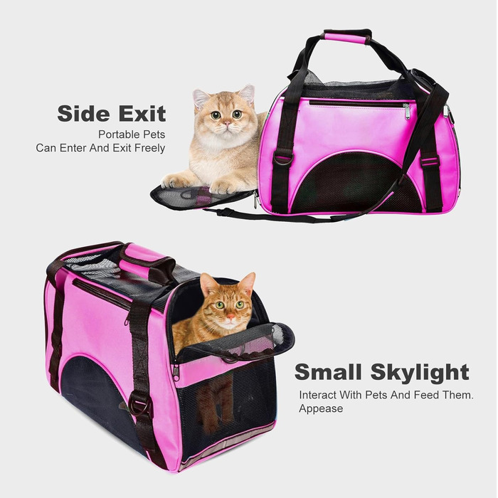 PETCUTE Сумка-переноска для собак і котів, рожева, 50 x 23 x 34 см