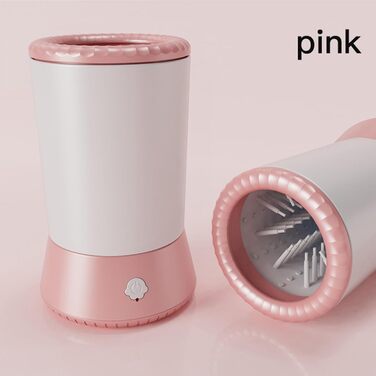 Електричний очищувач лап для собак, перезаряджуваний, для чищення брудних лап (білий рожевий)