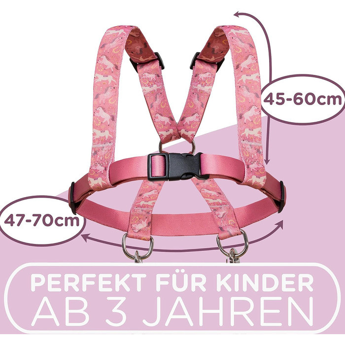 Jubi® Екіпірування для коней для дітей - регульоване, з сумкою для зберігання - рожеве