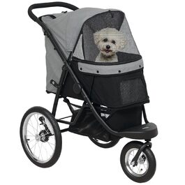Візок для собак PawHut - візок-бігун для маленьких собак та котів до 10 кг, сірий