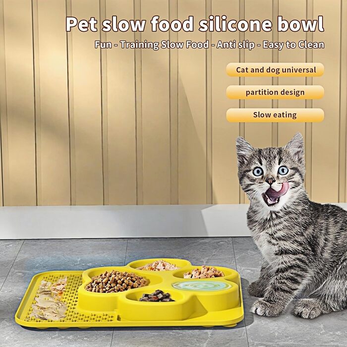 Килимок для годування собак та котів, повільне годування, миска та килимок для ласощів, зменшення тривоги, розвага, ідеально для купання та грумінгу