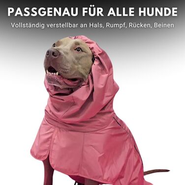 Дощовик для собак Spark Paws, водонепроникна вітрозахисна куртка для малих, середніх і великих собак, з повним захистом тіла, дихаюча, з відбивачем, рожевий, XL