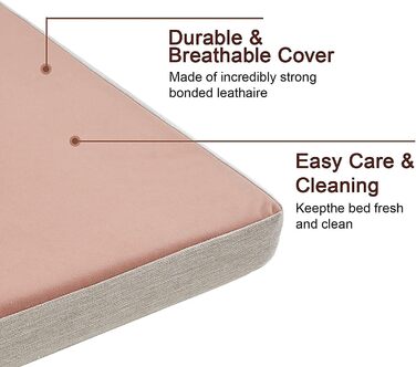 Ортопедичне лежанка для собак з гелевим шаром, водонепроникна, для великих та малих собак, знімний чохол, XL рожева