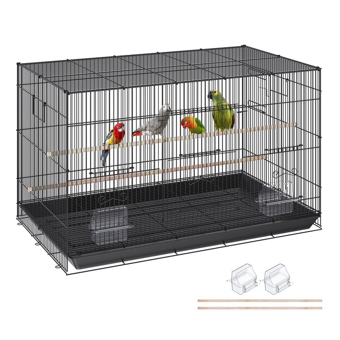 Клітка для птахів VEVOR Vogelvoliere 76x46x45 см, сталь Q195, для 2-3 середніх/великих птахів, з дверцятами безпеки