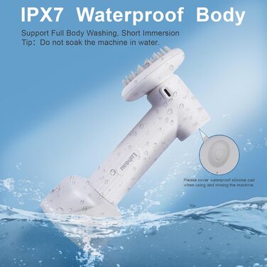 Електричний диспенсер пінки для миття собак з щіткою. М'яка щітка, масаж та грумінг. Регульовані режими пінки/спрею. Бездротовий диспенсер миючого засобу для собак з короткою та довгою шерстю. (Білий)