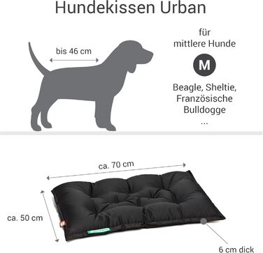 Ортопедична лежанка для собак Doctor Bark Urban - розмір M (70x50 см) - чорна, Made in Germany