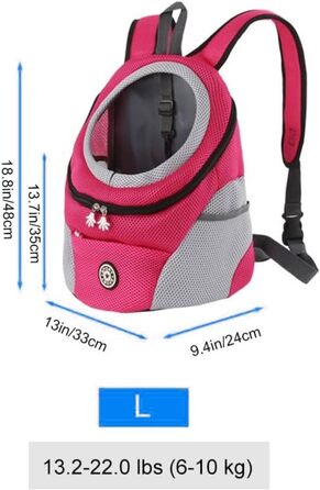 Рюкзак-переноска для собак і котів до 10 кг, рожевий: зручний для подорожей, прогулянок та хандерінгу