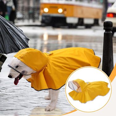 Дощовик для собак: легкий, з світловідбиваючими смугами, для собак середніх та маленьких порід, цуценят