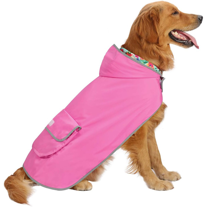 Водонепроникний дощовик для собак HDE з капюшоном, пончо, куртка для маленьких, середніх та великих собак, розмір Enten