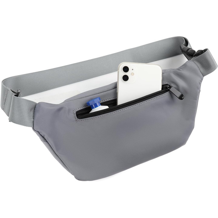 Сумка для собак з відділенням для ласощів та контейнером для відходів, поясна/животна сумка, сіра (нейлон), 12.2 x 12.2 x 5.71 см