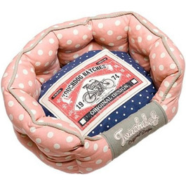 Крісло-лежанка для собак TOUCHDOG овальної форми, рожево-блакитне, 55x49x23 см