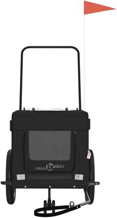 Причіп для велосипеда VidaXL для собак, чорний (120 x 54.5 x 53 см)