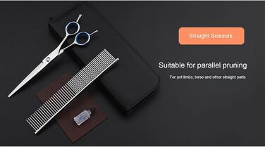 Набір для грумінгу собак та котів: ножиці, гребінець для тіла, обличчя, вух та лап