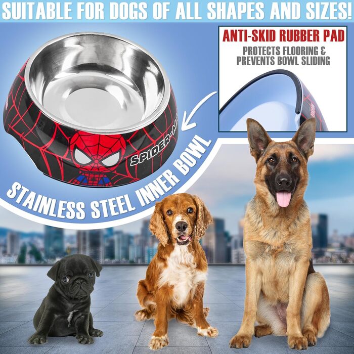 Набір іграшок та мисок для собак Disney Stitch: миска та іграшка для собак (Зелений Бебі Йода, Червоний/Синій Спайдермен)