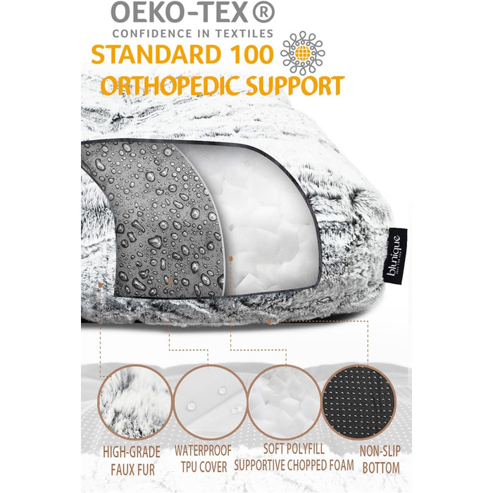 Лежанка для собак Deluxe, сіра, 76x56x8 см. М'яка, для великих собак, з щільного плюшу. Лежанка у ворітку для собак, зручна та тепла.