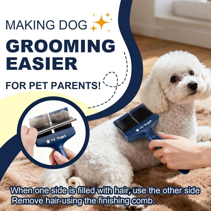 Двостороння щітка Slicker для собак: пуделів, голдендудлів, лабрадудлів та лабрадорів. Ідеальна для догляду за шерстю.