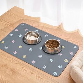 Підкладка під годівницю для собак та котів Solday, 60x40 см, силікон, нековзна, водовідштовхувальна, темно-сіра