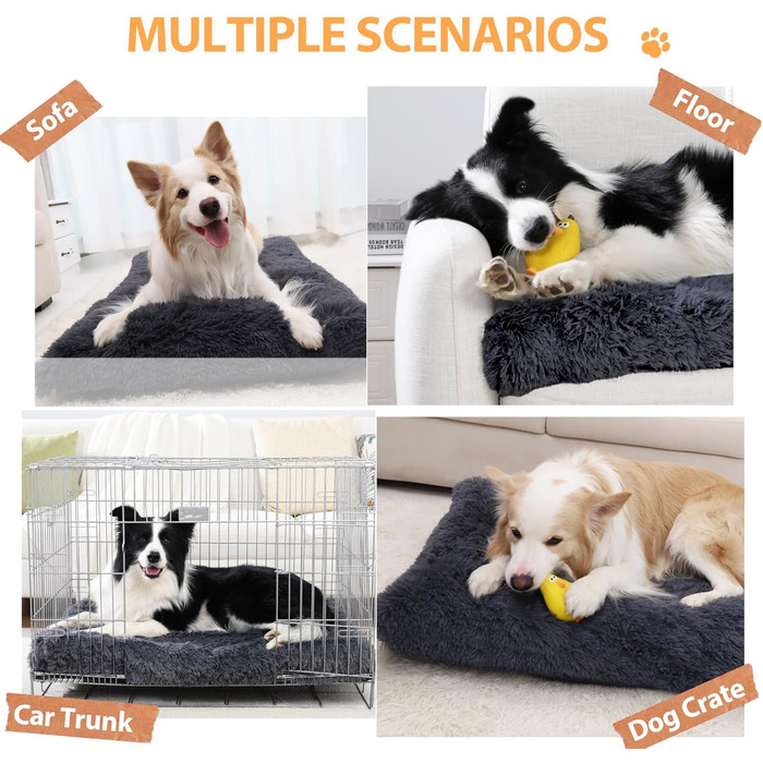 Велике миюче ліжко для собак у клітку, 104 x 68 см, ліжко для великих собак, вологостійке, знімний, миючий чохол, ліжко для домашніх тварин, темно-сірий