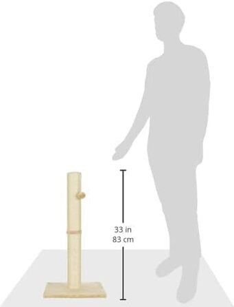 Дряпка для котів Kerbl Opal Maxi: кігтеточка з сизалю, 38x38x78 см, з м'ячиком, для малих та середніх котів