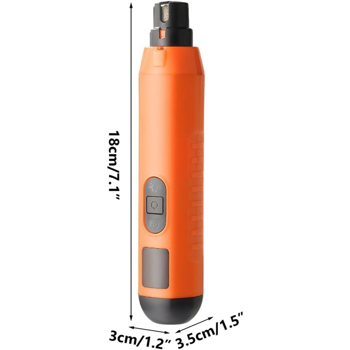 Шліфувальник для кігтів собак MiOYOOW з LED-підсвічуванням, 5 швидкостей, USB-зарядка, тихий, для собак та котів (Помаранчевий)