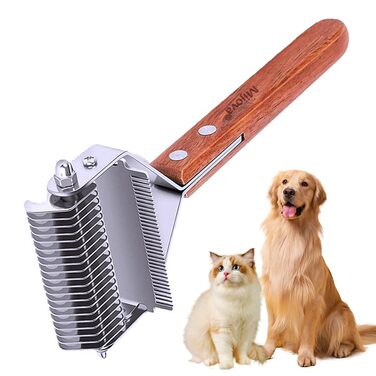 Професійна щітка-розпушувач для собак: двостороння, для видалення ковтунів та шерсті