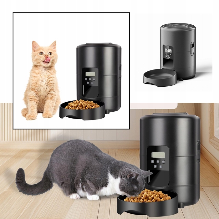 Автоматичний годувальник для собак та котів з таймером та можливістю налаштування 1-4 порцій, 2 л
