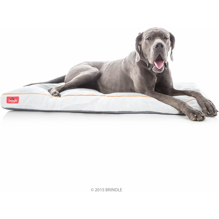 Brindle ортопедичне ліжко для собак з подрібненої піни Memory Foam, знімний та праний чохол, 132×86 см, сірий
