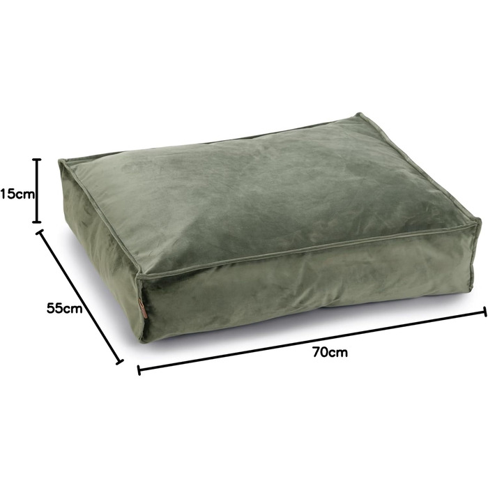 Подушка для собак Lotte Nalino, велюр, сіра, 70x55x15 см