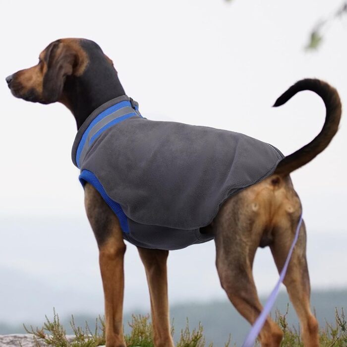 Пуловер для собак великих порід, тепла куртка з флісу, зимовий костюм для дому та вулиці (сірий, 2XL) XXL сірий