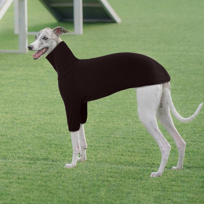 Пуловер з коміром-стійкою для гончаків, теплий зимовий одяг, куртка для гончаків, одяг для собак середнього розміру, теплий пуловер для собак (M, Коричневий)