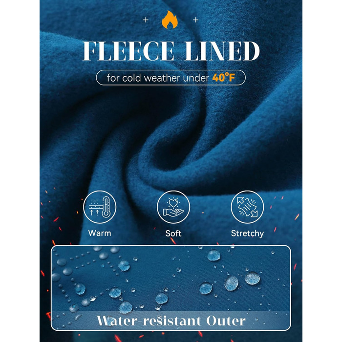 Брюки для верхової їзди BALEAF Daen Winter з флісу, повний пояс, кишені на блискавці, темно-синій (XL)