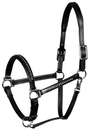 Голова повідок Harry's Horse Finesse Crystal, шкіряний, чорний, розмір коб