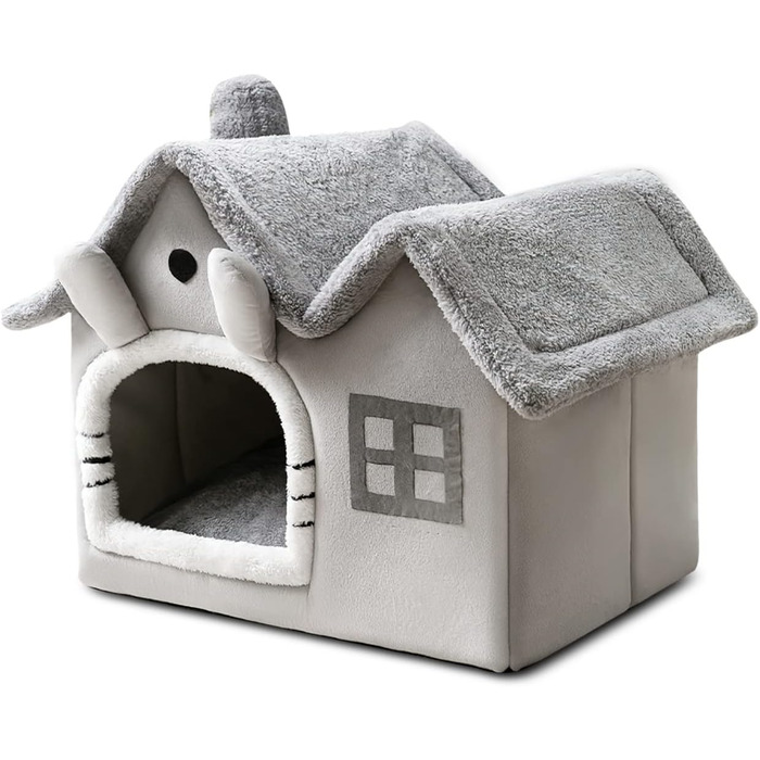 Кігтеточка-будиночок для котів Galatée, тепла та затишна, сіра, велика (L)