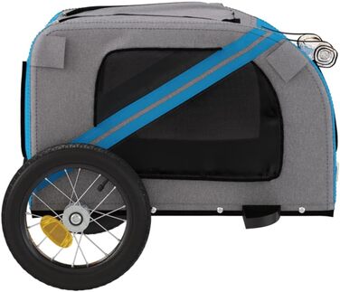 Причіп для велосипеда для собак, блакитний та сірий, Oxford-Gewebe та метал, LH96839