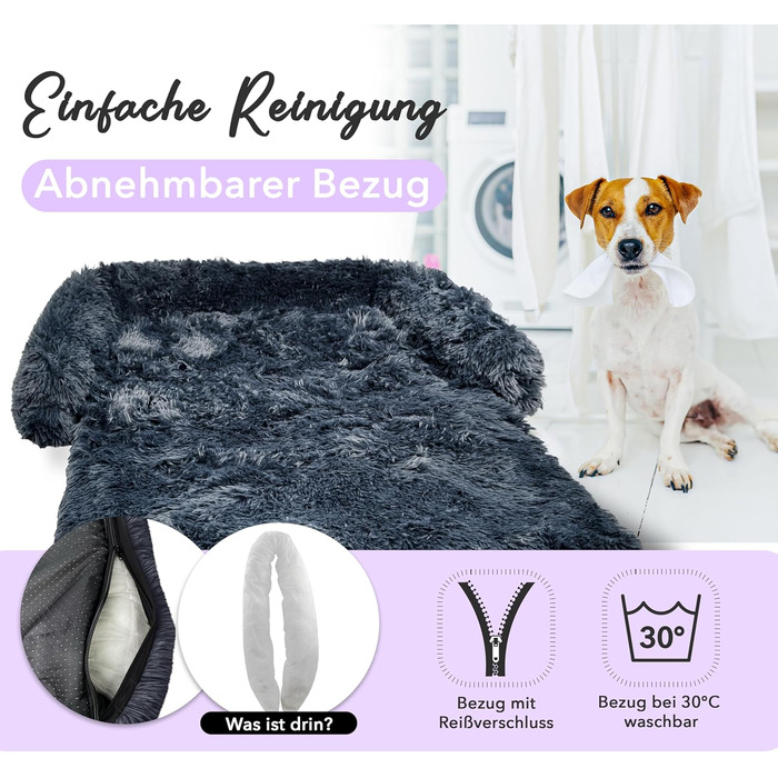 Захисний лежак для собак на диван, плюшевий коврик для собак, водонепроникний, знімний чохол, ковдра-захист для дивану, колір: темно-сірий, розмір M (102x85x12 см)
