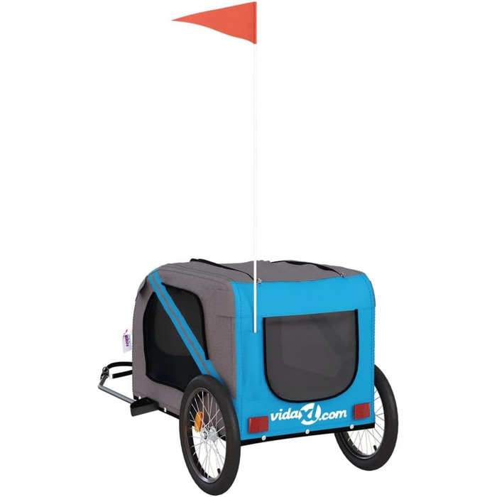 Причеп для тварин (133,5x69x73,5 см, блакитний та сірий)