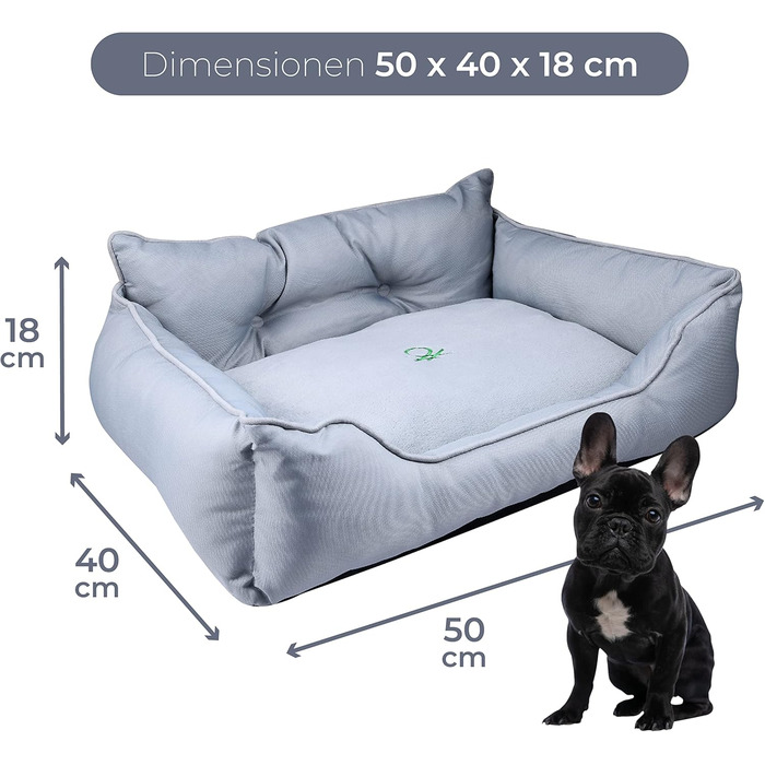 Ліжко для собак та котів Benetton - зручне, м'яке, сіре, розмір S (50x40x18 см)