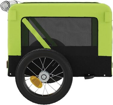 Причіп для велосипеда для собак, зелений та чорний, Oxford-Gewebe та залізо, LH31939