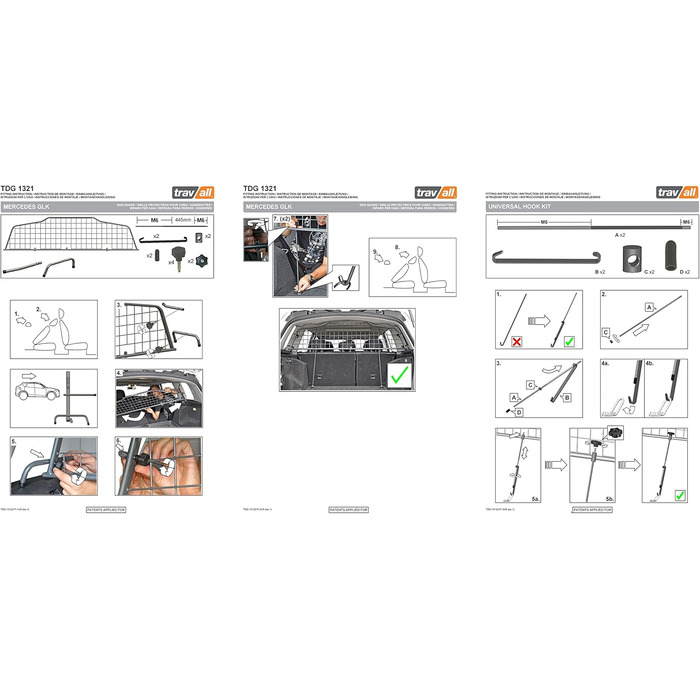 Сітка для собак Travall Mercedes-Benz GLK (2008-2015) - захист багажника, міцне сталеве плетіння