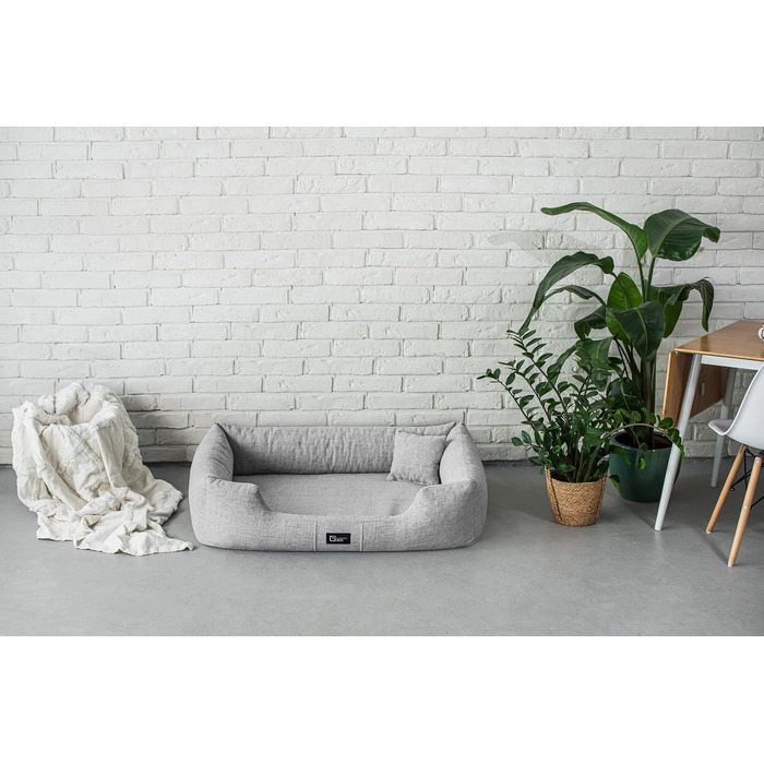 Ортопедичне ліжко для собак Bruno Grosse, середнього та малого розміру - подушка для собак, килимок для собак з тканини Aura - піна з пам'яті, м'яка, довговічна, стійка до зношування та розривів (XXL, світло-сірий)