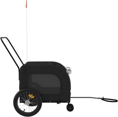 Причіп для собак Fasba: міцний, з відбивачами та прапорцем, для собак та котів, чорний, Oxford-Gewebe, сталь