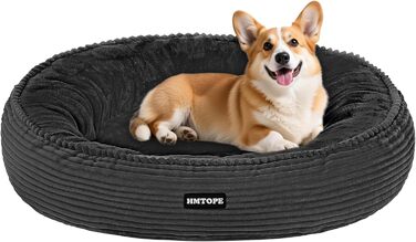 Кругле ліжко для собак середніх порід, котяче ліжко, зручне, знімне, Ø 70 см, 70x70x20 см, темно-сіре