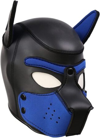 Маска для собак, м'яка, з вухами, Petpay, для святкування Halloween та вечірок (L, блакитна)