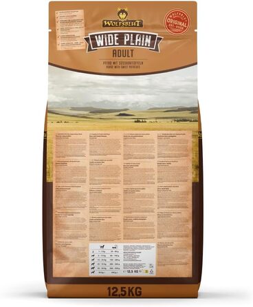 Сухий корм для дорослих собак WOLFSBLUT Wide Plain з кониною, беззерновий, з суперфудами, 12.5 кг