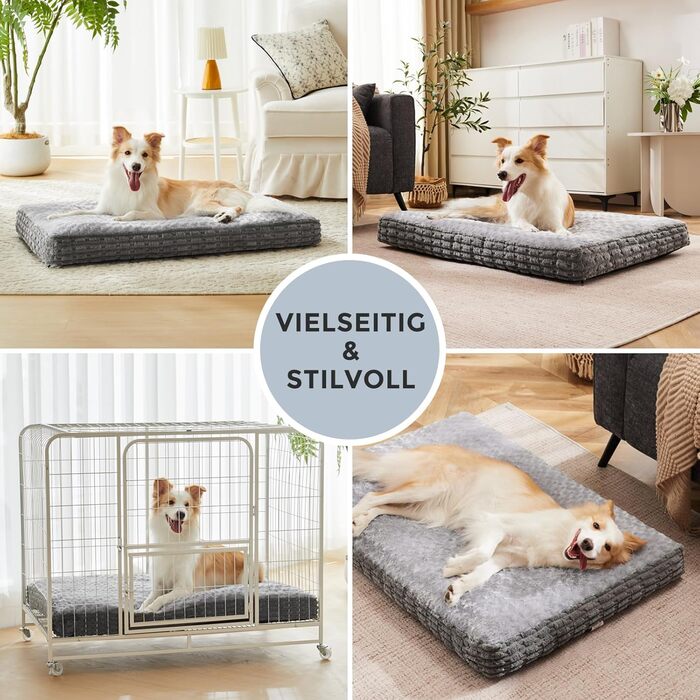 Ортопедичний килимок для собак - м'який лежак для тварин, неслизький, теплий, сірий, 60x45x12 см