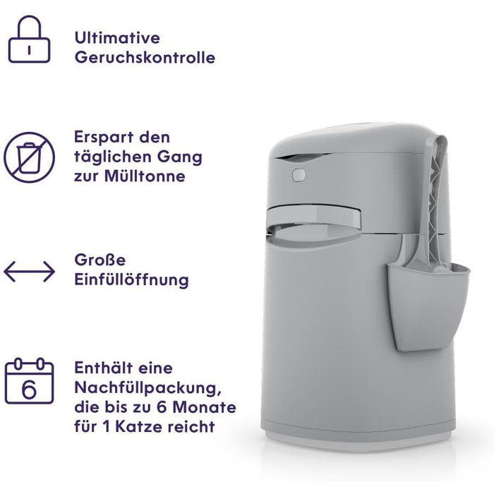 Контейнер для котячого наповнювача Litter Genie Easy Roll, екологічна система утилізації, №1 у США, з касетою для заміни
