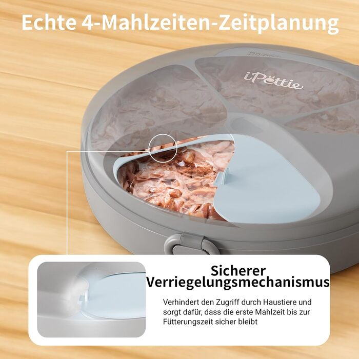 Автоматичний дозатор корму для котів iPettie Zharko - 4 відділення, таймер, охолоджуючі пакети, легко мити